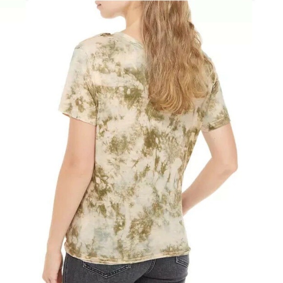 Free People We The Free Riptide Tie Dye Neutral Brown Exposed Seam Tee - Picture 3 of 9